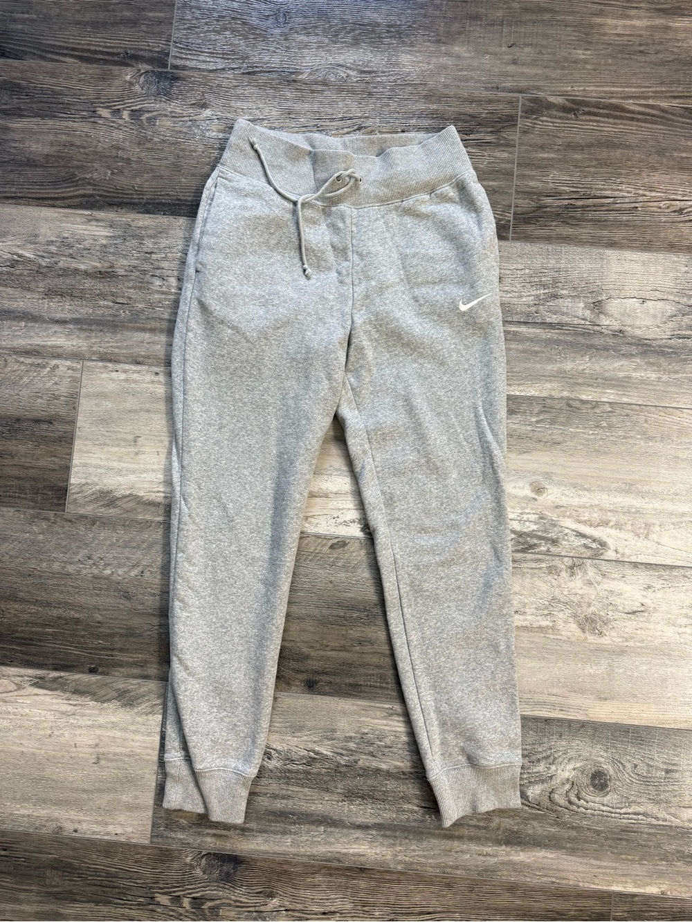 Nike Light Gray Youth Fleece Joggers with Drawstring